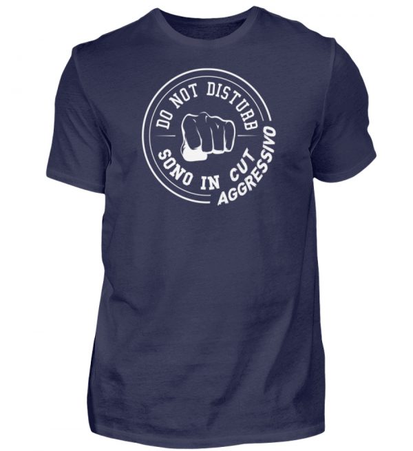 T shirt blu scuro cut aggressivo - Camicia da uomo-198